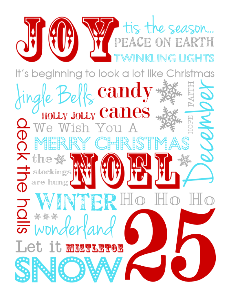 free christmas subway art printables